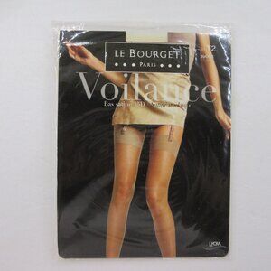 Le Bourget Paris Voilance 15 D Satin Stockings Size T2 Ivory NEW Sealed Package